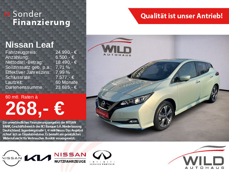 Nissan Leaf e+ Tekna 62KW, PDC, Navi, Cam